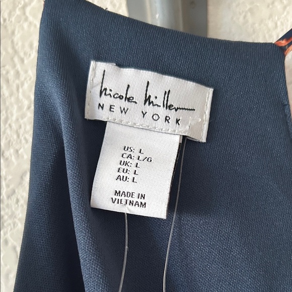 Nicole Miller Floral Racerback Built In Bra Silky Maxi Dress NWT size L - Picture 4 of 7